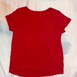 Old Navy Girls Red Heart T-Shirt Size 14 XL